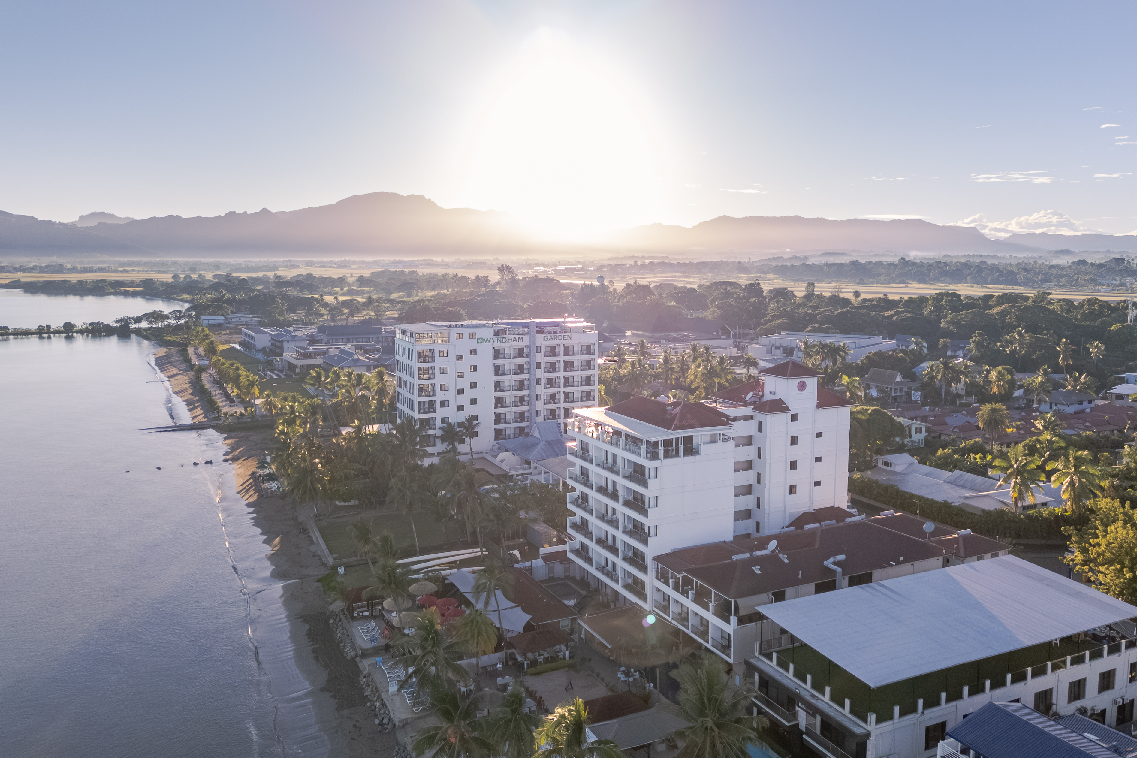 Aerial View Of Both Ramada & Wyndham Garden In Wailoaloa, Nadi, Fiji