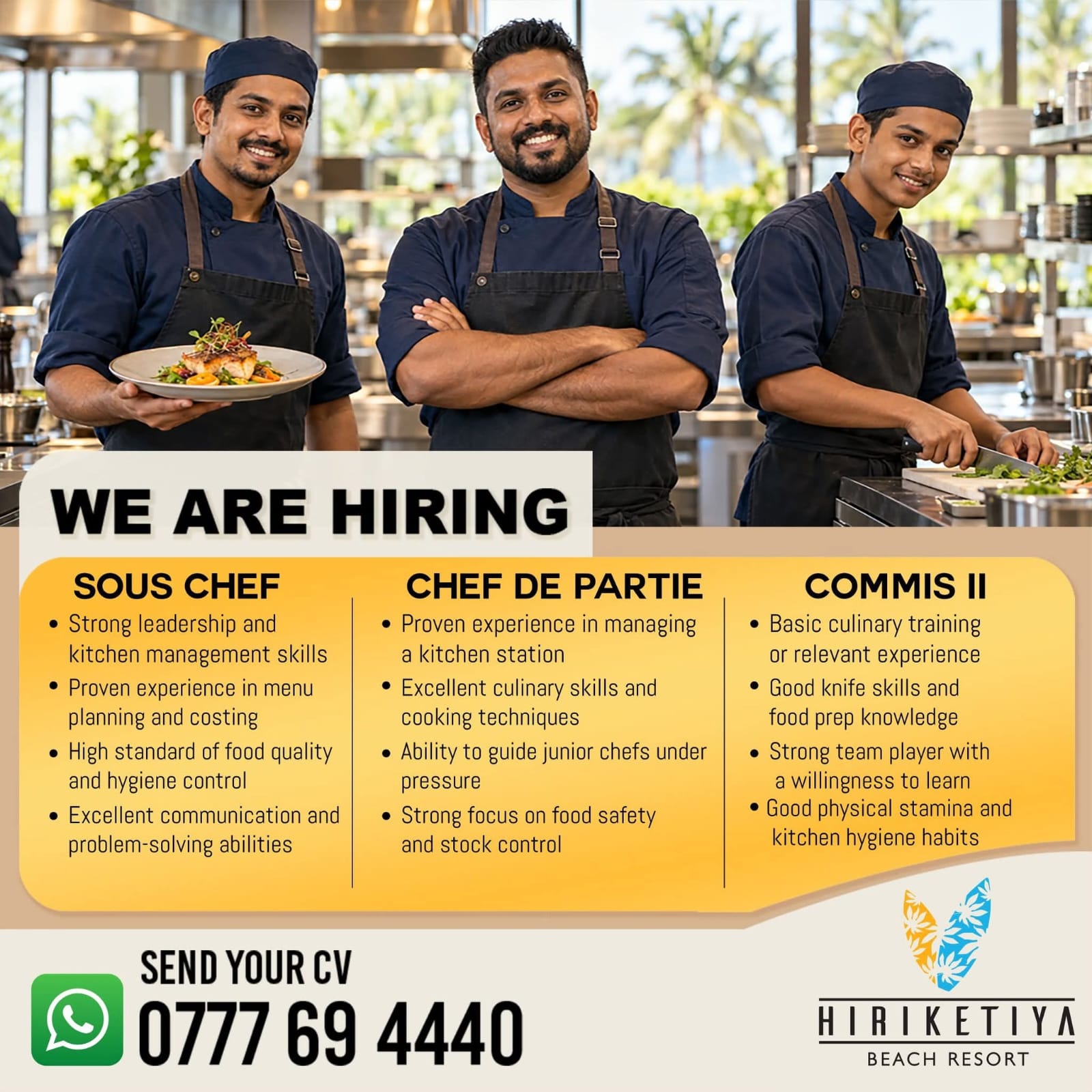 COMMI II at HIRIKETIYA Beach Resort Banner