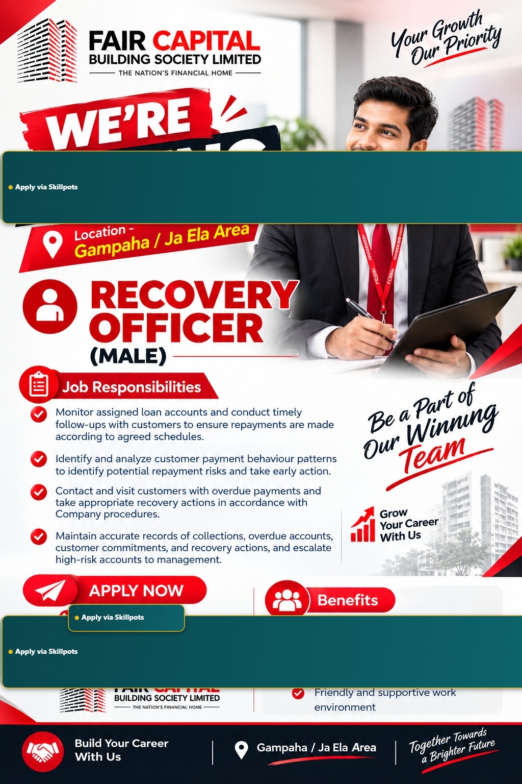 Recovery Officer  at Fair Capital Building Society Limited Banner