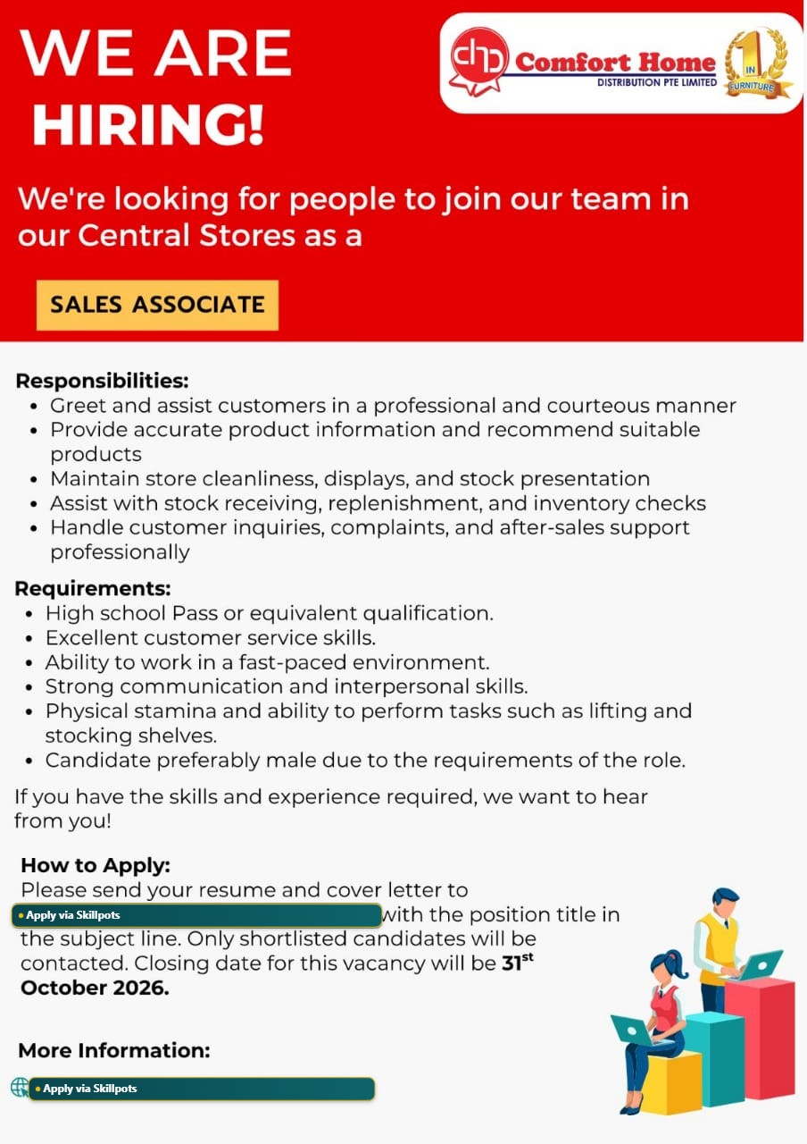 Sales Associate  at Pacific Islands Jobs Banner