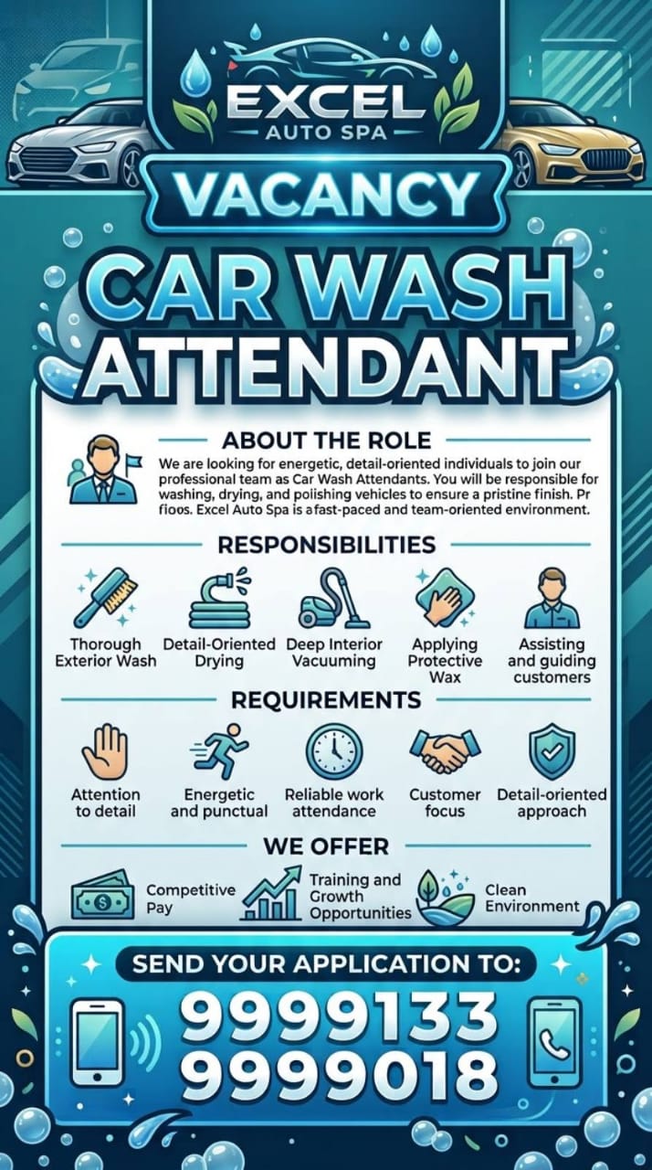 Car Wash Attendant  at Pacific Islands Jobs Banner