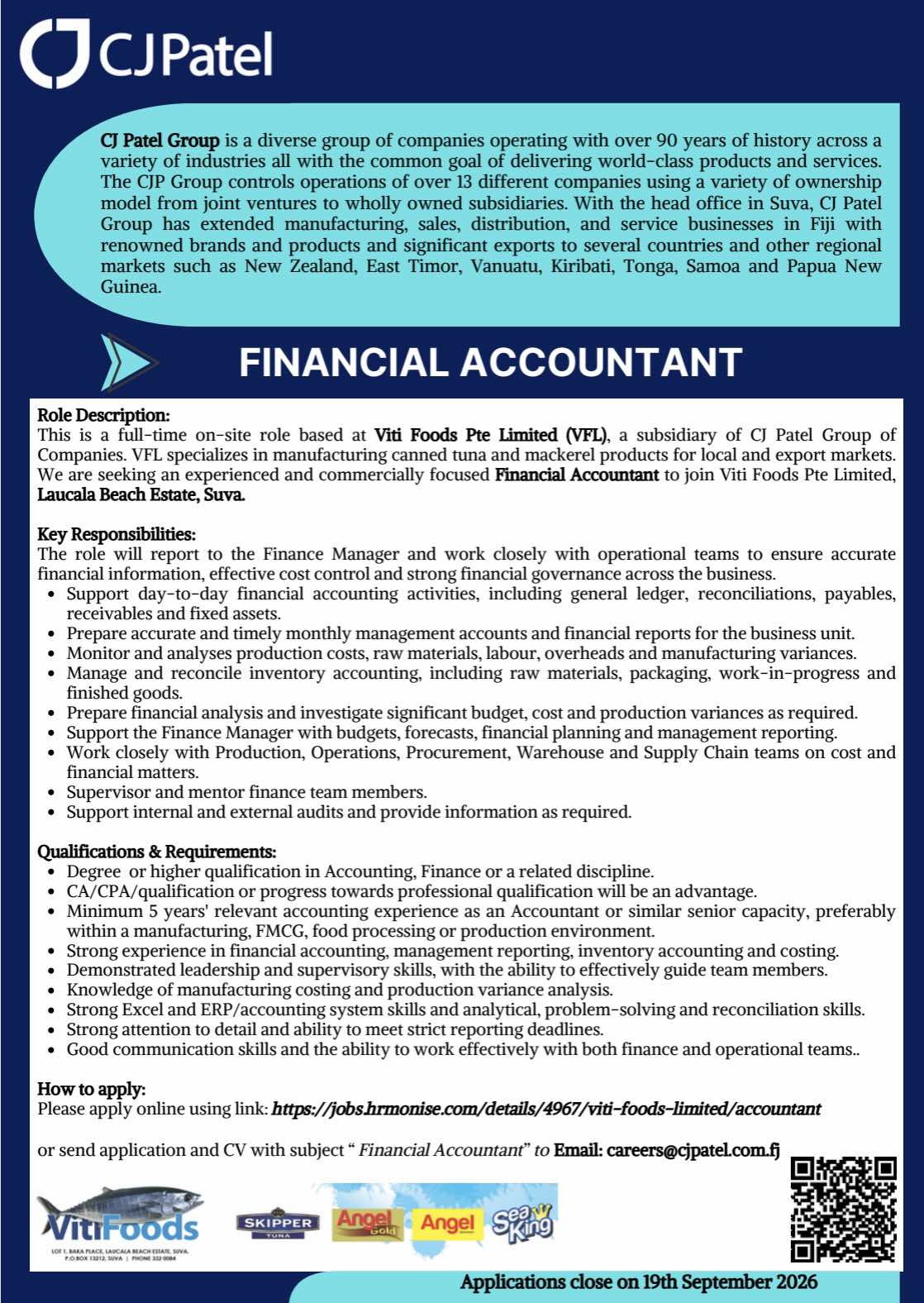 Financial Accountant  at Pacific Islands Jobs Banner