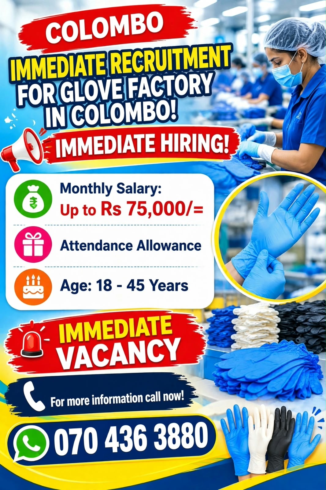 Glove Factory Job  at SKILLPOTS SRI LANKA Banner