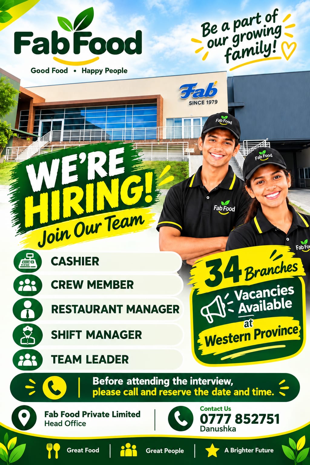Shift Manager at Fab Food  Banner