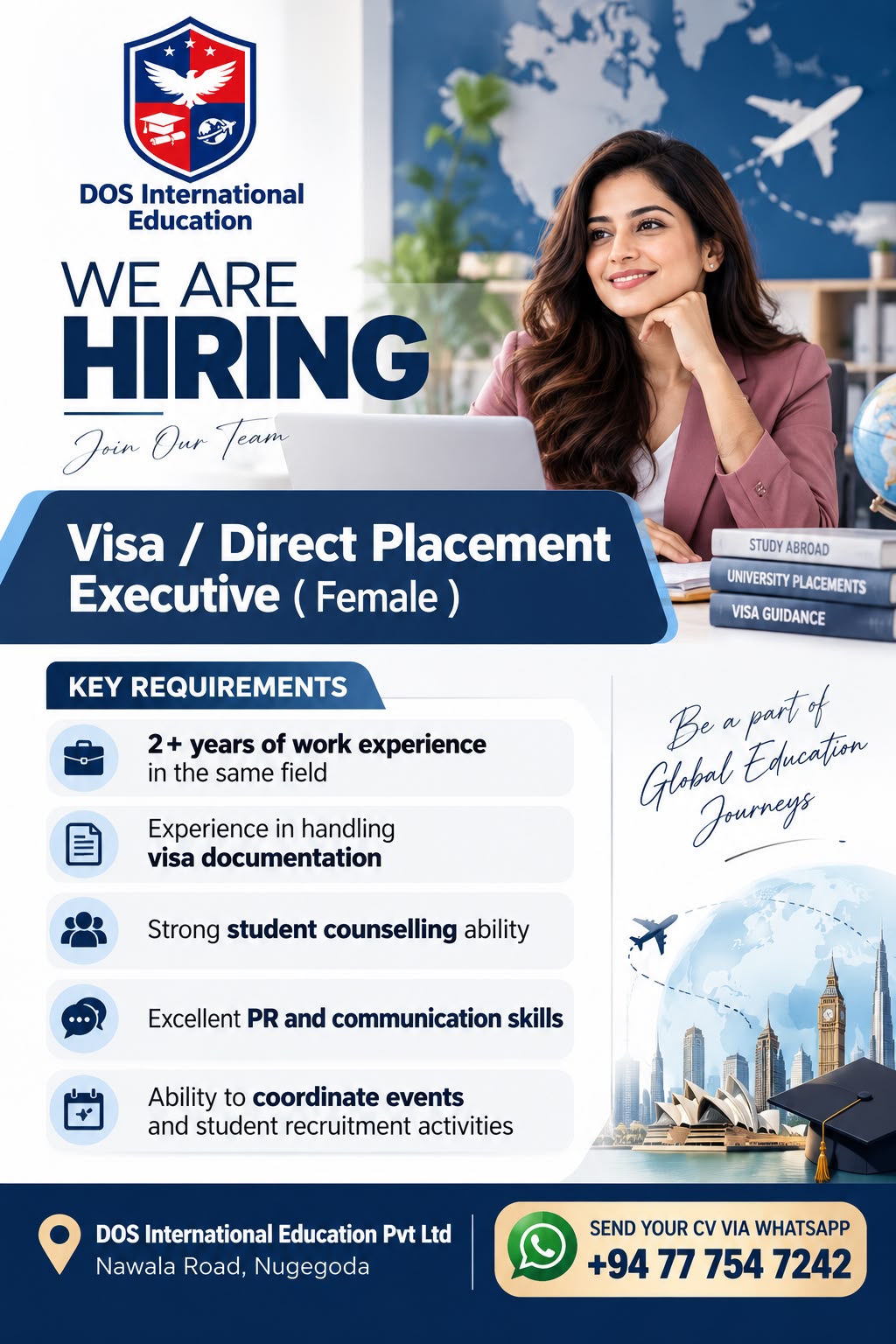 Visa / Direct Placement  at DOS International Education Banner