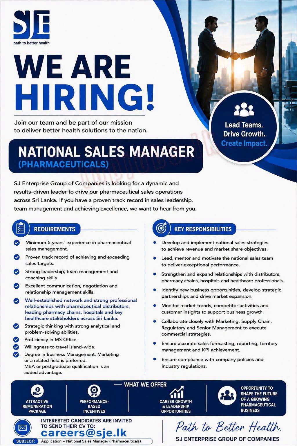 National Sales Manager at SJ Enterprises Banner