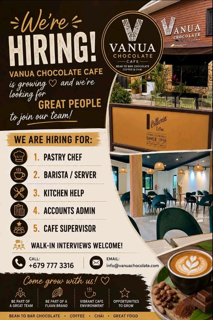 Barista/Server  at Pacific Islands Jobs Banner