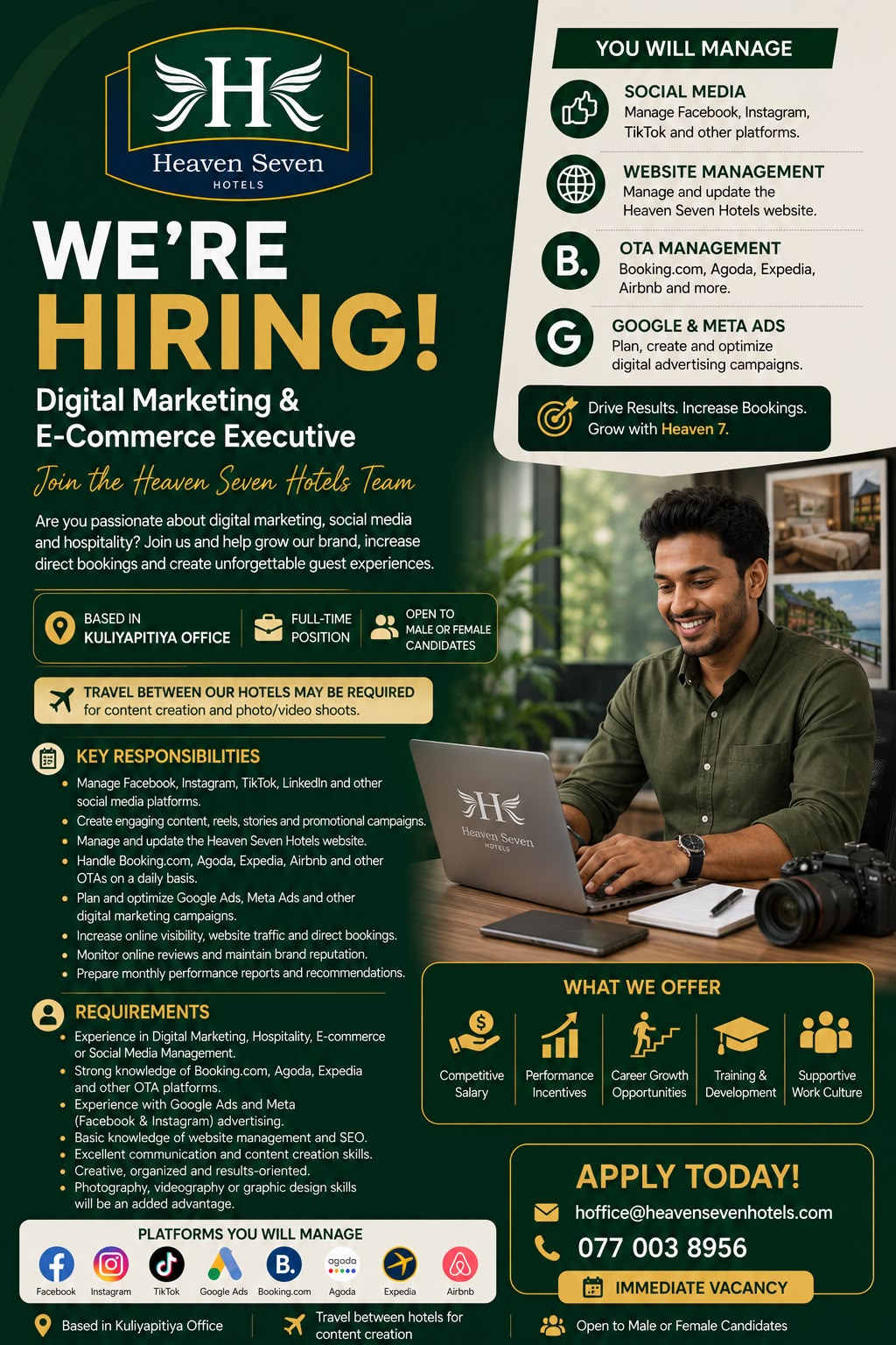 Digital Marketing & E-Commerce Executive at Heaven Sevens Banner