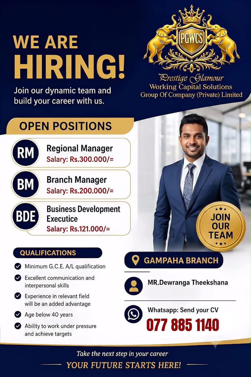 Branch Manager at Prestige Glamour Working Capital Solutions Group of company  Banner